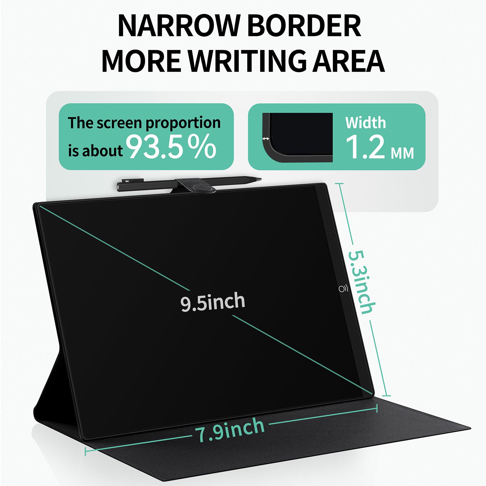 Tablette d'écriture LCD pour adultes : 9,5" avec étui