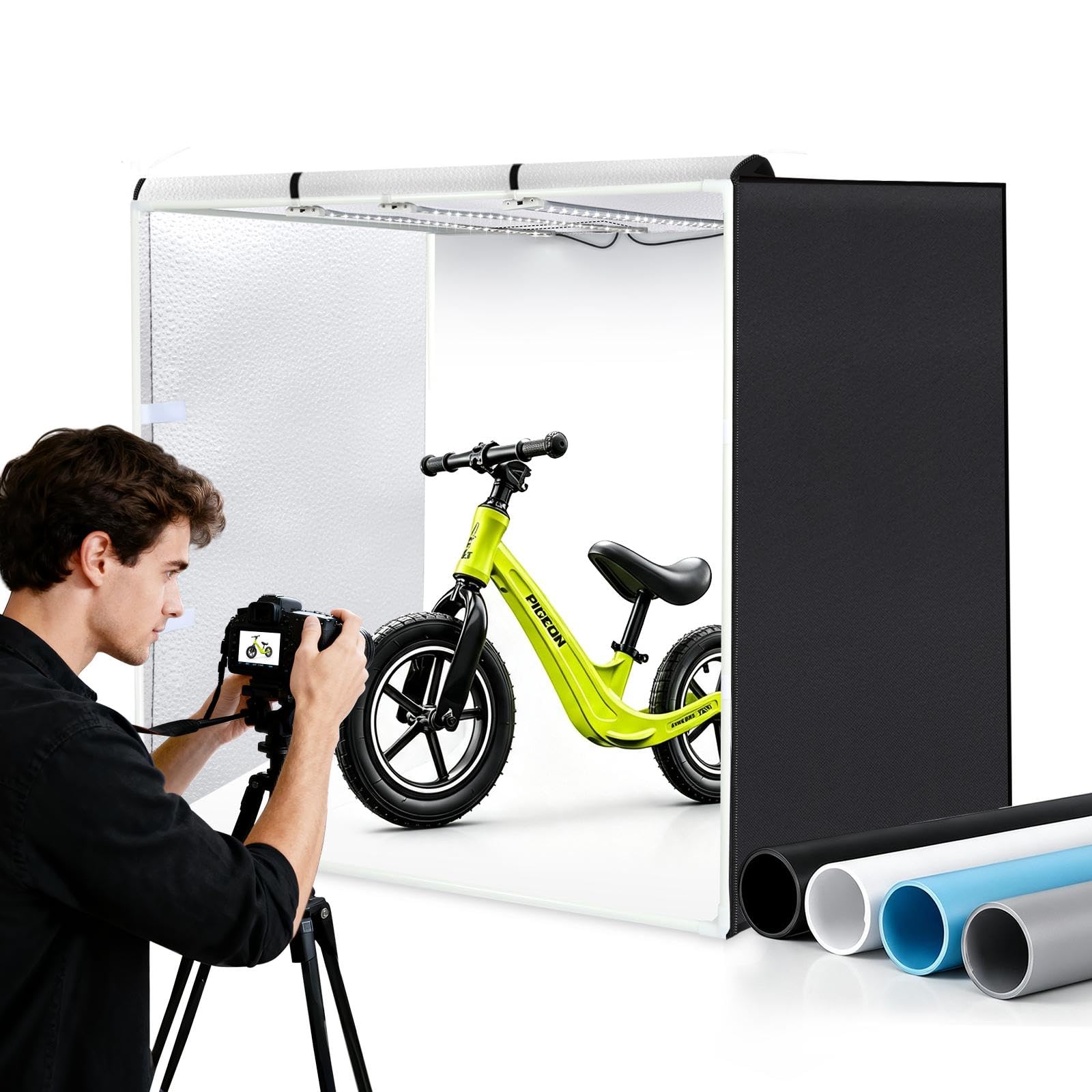 PULUZ Upgrade Light Box & Soft Box, 16"x16" Professional Shooting Tent with 480 LED Lights Photo Studio Light Box Photography with 4 Color PVC Backdrops for Jewelry and Product Photography — Amazon image 10