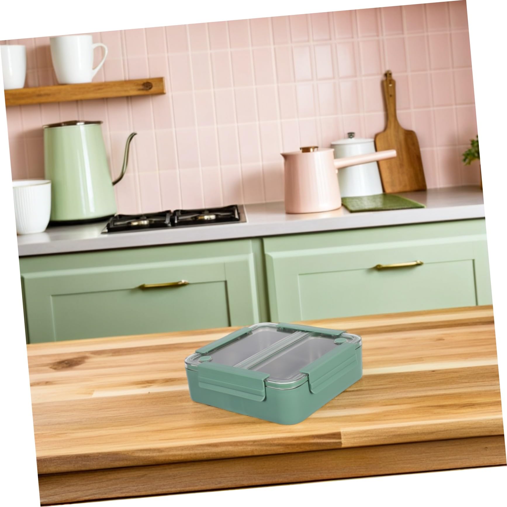 VALICLUD Fiambrera de Acero Inoxidable con Compartimentos Loncheras Prueba de Fugas para Adultos para Preparar Comidas al Trabajo