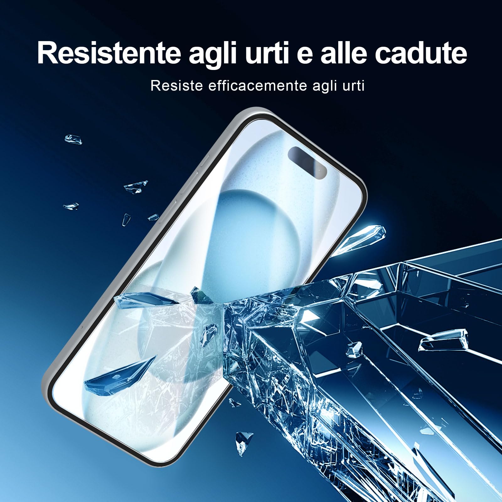 NEW'C 3 Pezzi, Vetro Temperato per iPhone 16, iPhone 15 (6,1 Pollici), Pellicola Prottetiva Anti Graffio - Ultra resistente - Trasparente HD - Strumento di installazione facile incluso 16/15 6,1 pollici Trasparente - 5