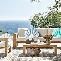 Vista 2 de YRXRUS Almohadas con forma de concha, almohada en forma de concha verde lago, almohada decorativa pequeña y linda con forma de concha marina