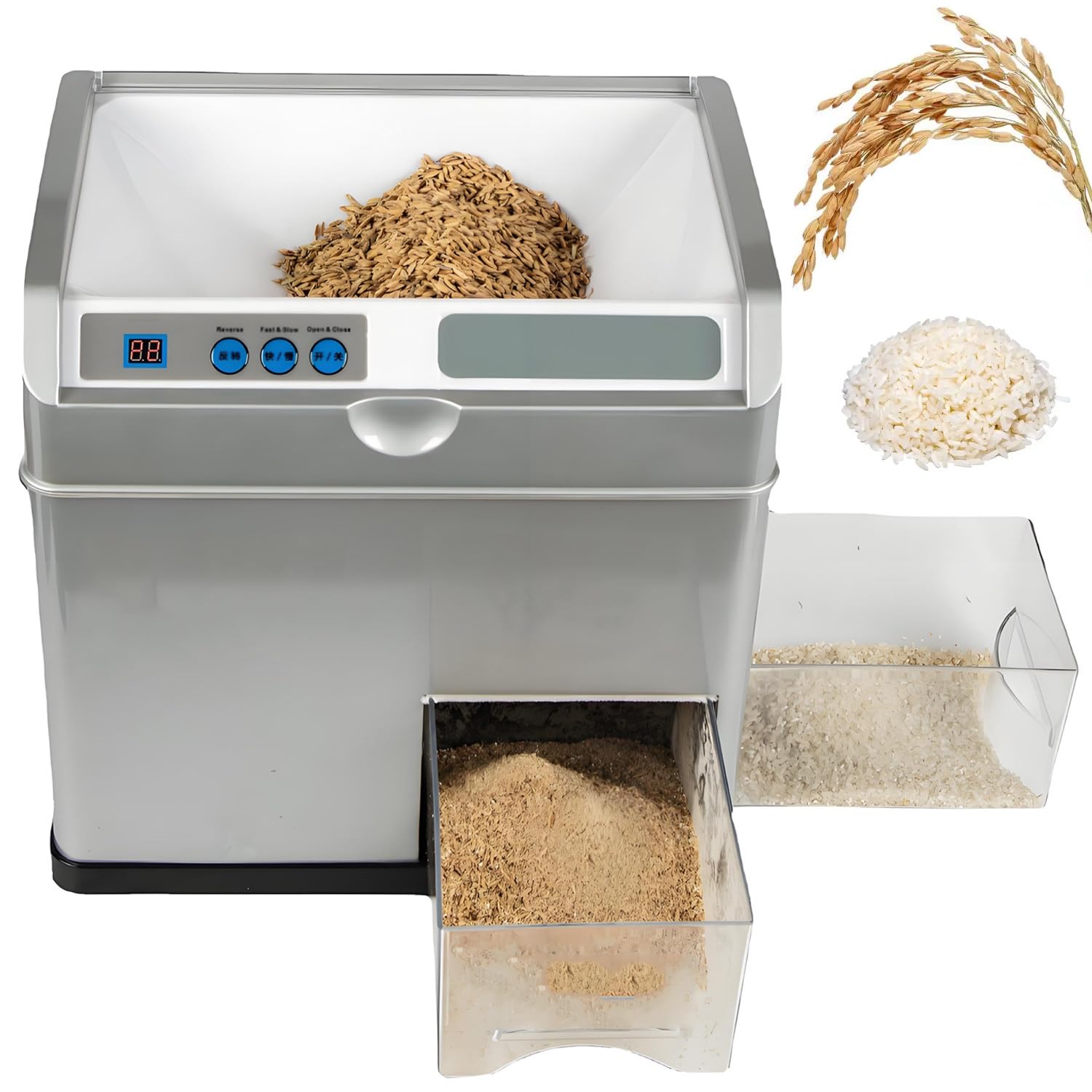 Macchina Macinazione Riso Intelligente Casa,500w | Macchina Sgranatura Riso Portatile,Sbucciatrice Automatica Cereali,per Riso Integrale Chiaro,Famiglie Piccole Aziende