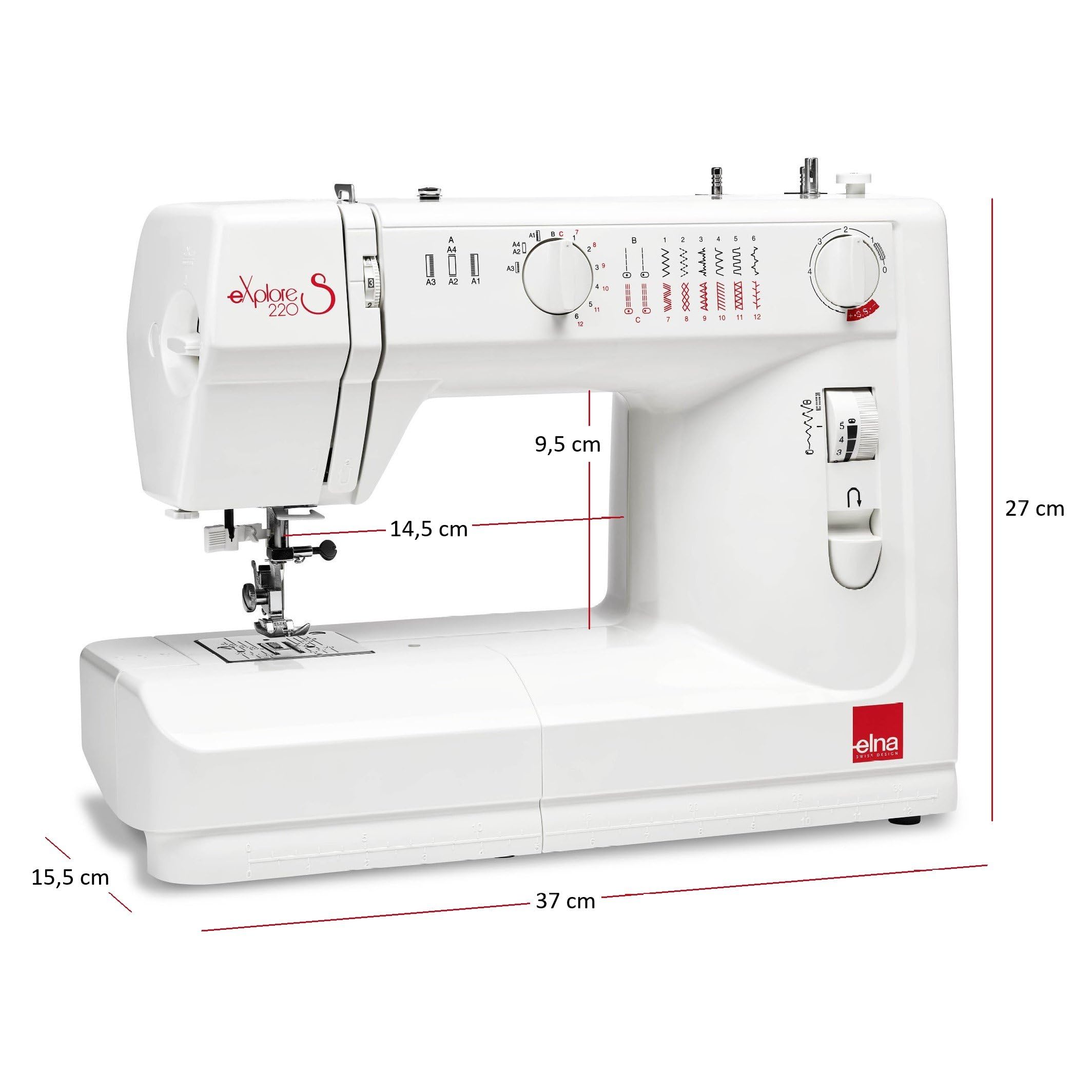Elna eXplore 220S mechanische Nähmaschine (rot)