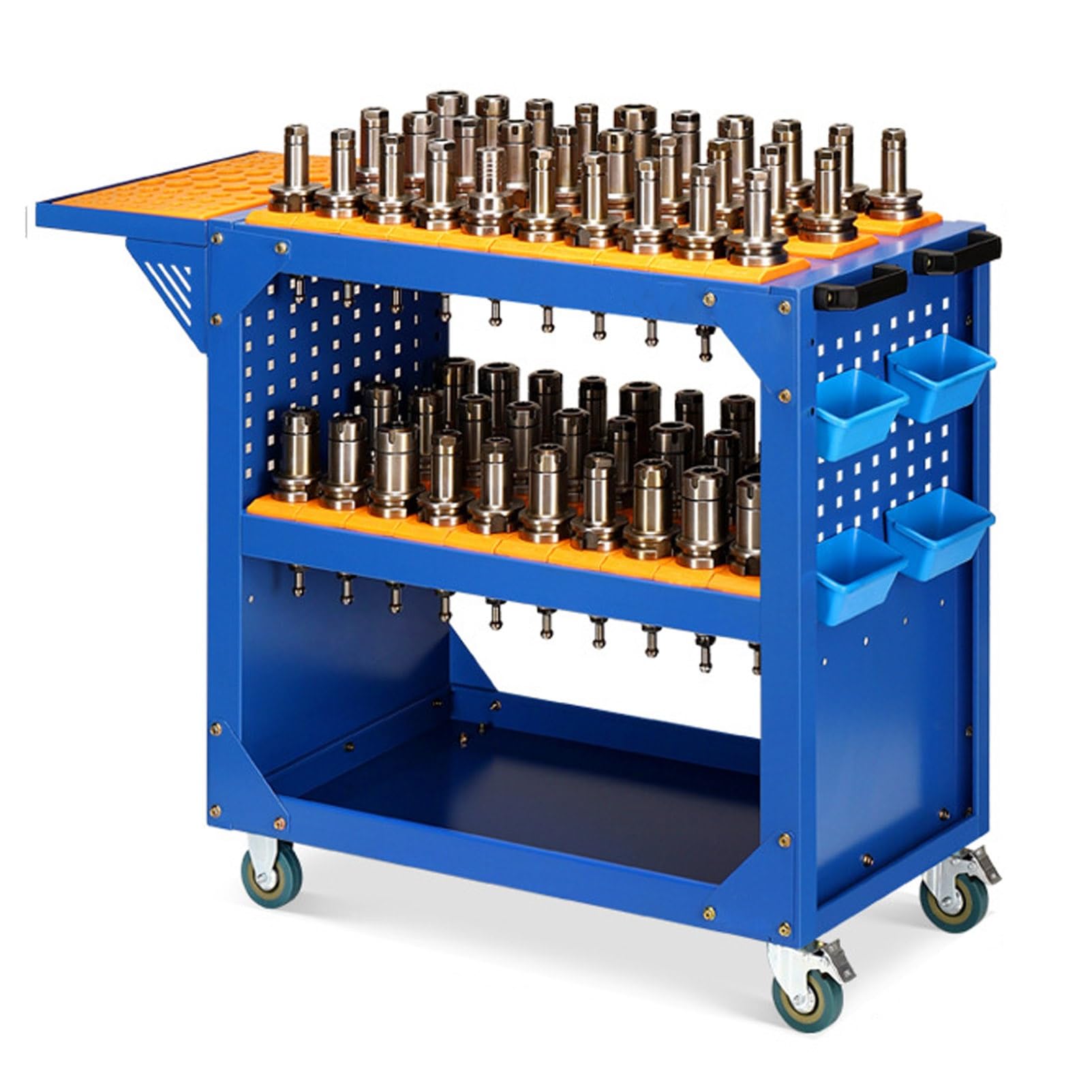 Chariot à Outils Roulant sur Roues Porte-Outils CNC Chariot Utilitaire Robuste Chariot à Outils de Service Commercial pour entrepôts Garage Mécanique(2 Layer BT40)