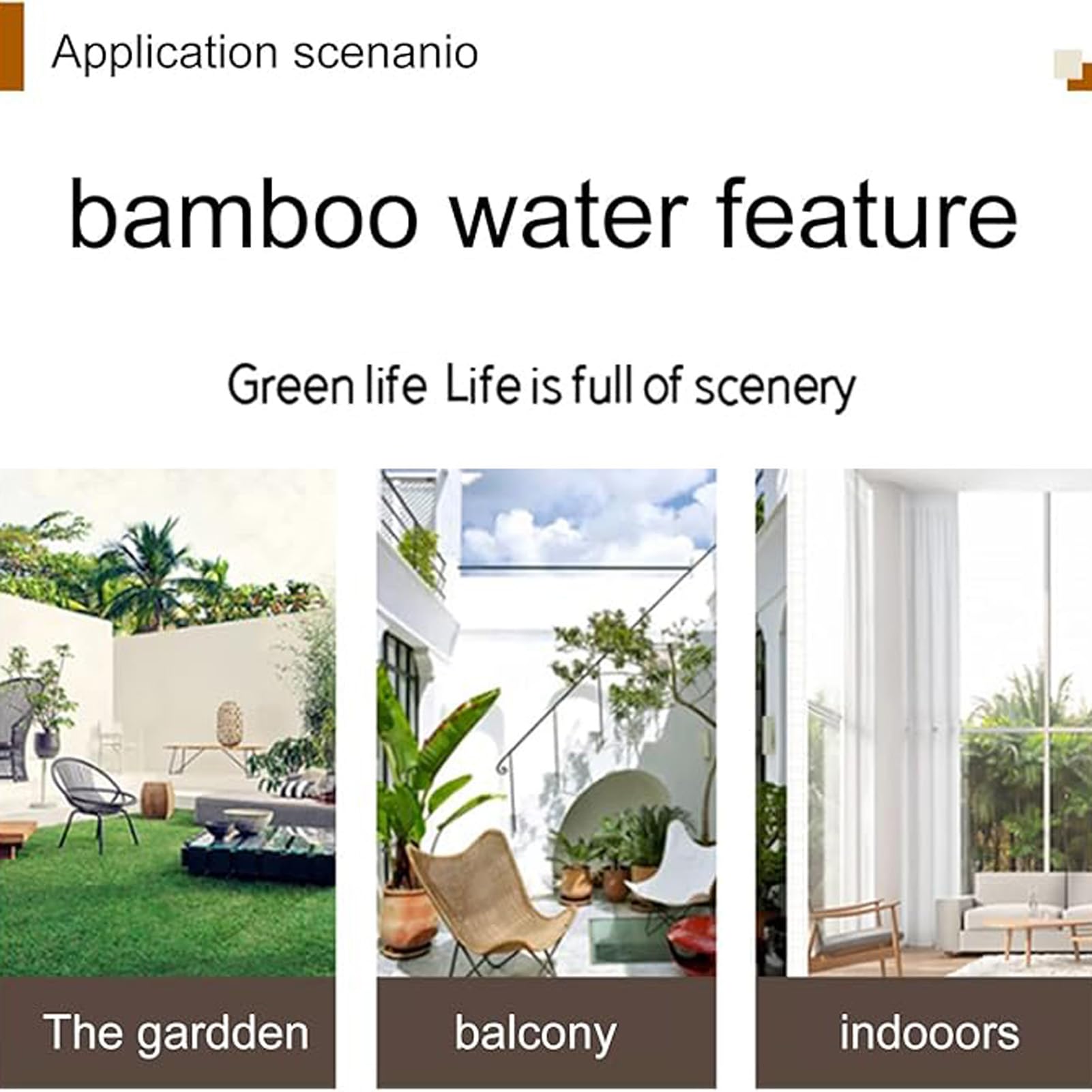 Zestaw Ręcznie Robionej Bambusowej Fontanny Solarnej, Element Wodny Zen Z Wirującym Kołem, Ozdoba Feng Shui Do Poidełka Dla Ptaków, Miska Ogrodowa, Balkon, Staw, Patio, Akwarium, 35 Cm