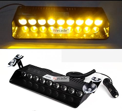 Miniatura 10 de 9Luz LED Wecade estroboscópica de 9 W de advertencia para camioneta, se coloca en el limpiaparabrisas. Luz con 16 patrones superbrillantes para