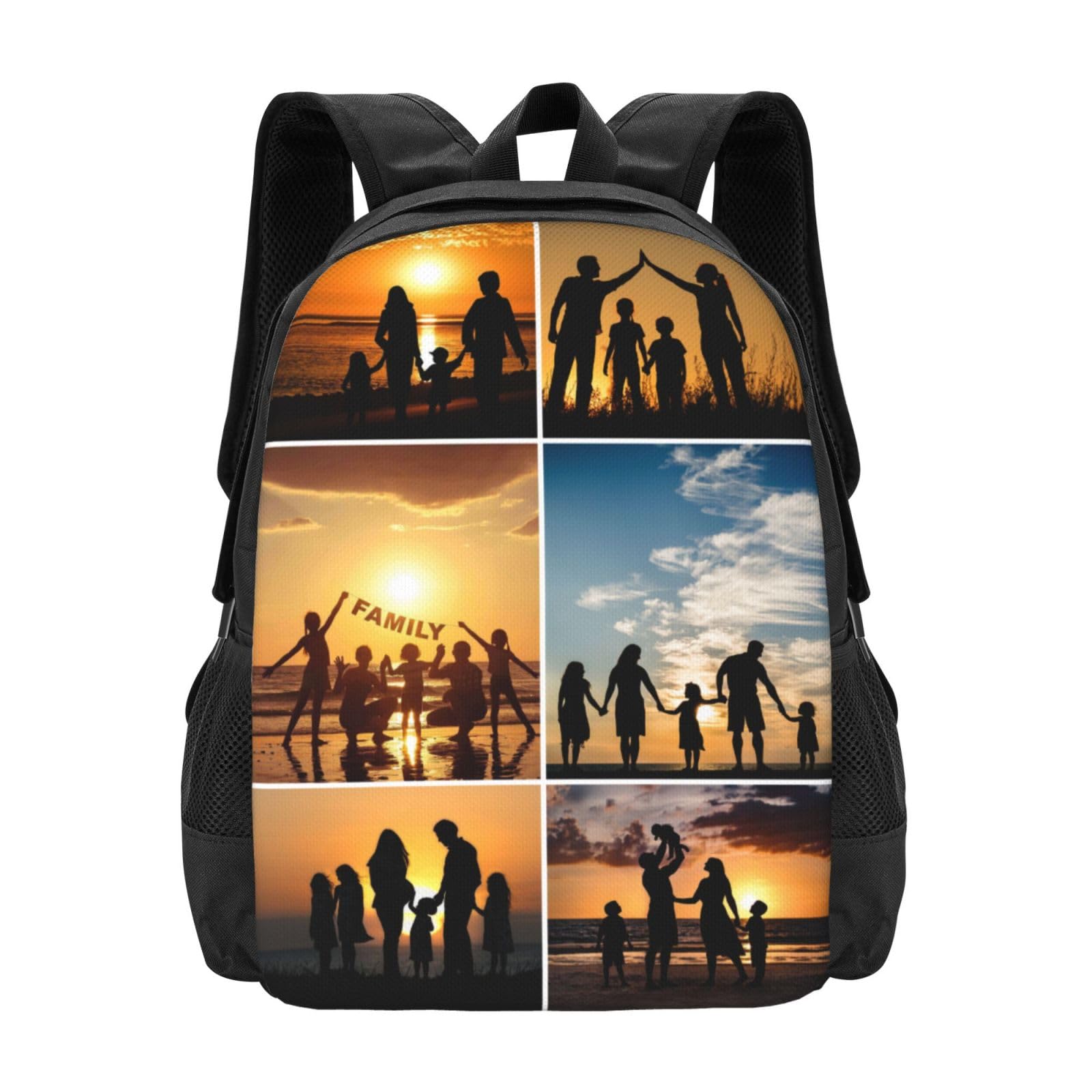 Custom Backpack, Personalized Laptop Backpack for Men Women, Customized Photo Text Backpacks for Work Travel Camping 17in 6 Photos