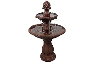 Solar Powered Outdoor Fountain Decor - Sunnydaze 35-Inch