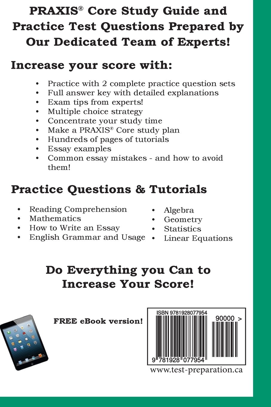 Pass the PRAXIS CORE! Complete PRAXIS Core Study Guide and Practice Questions
