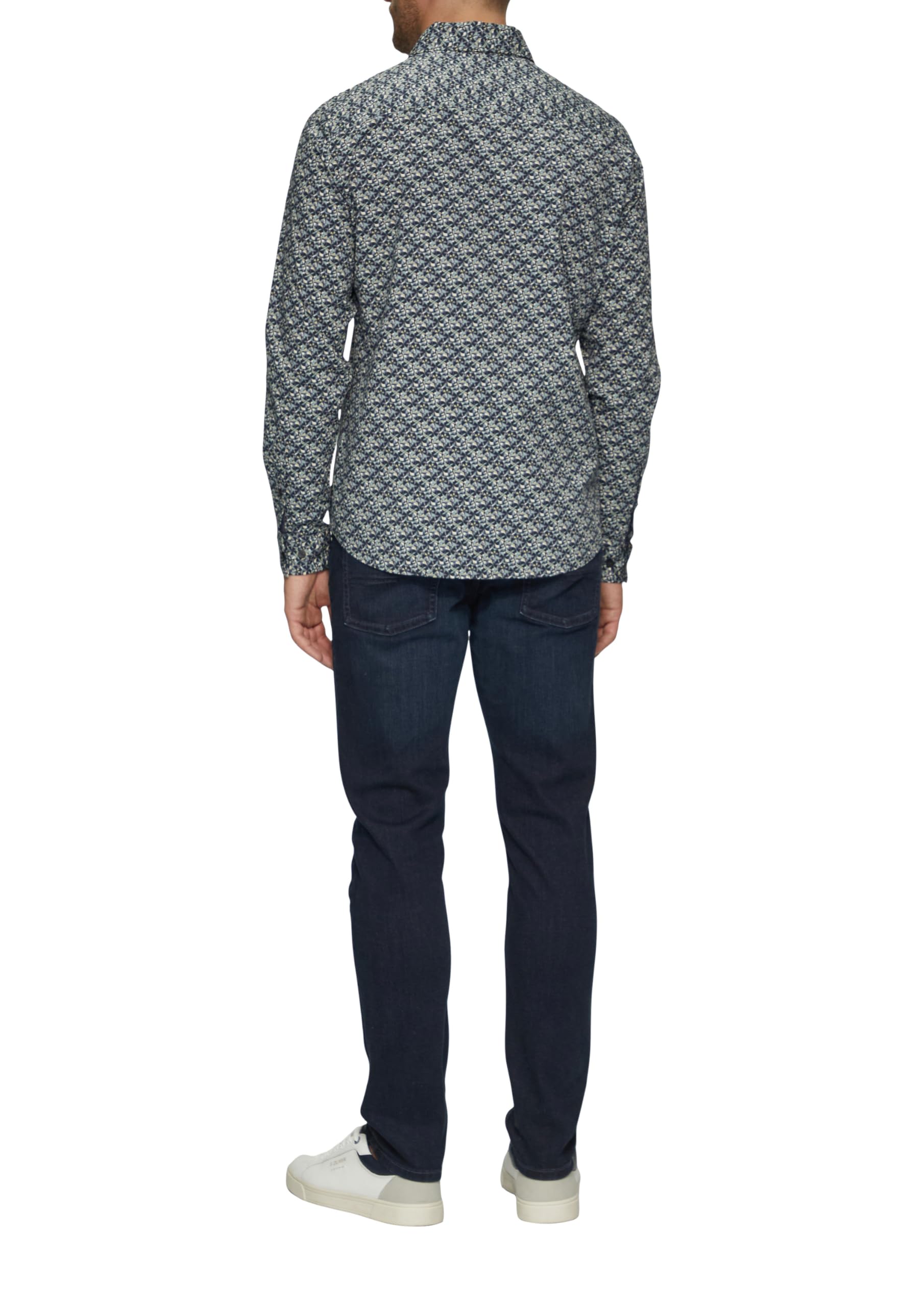 s.Oliver Slim Fit: Popeline-Hemd mit All-over-Print