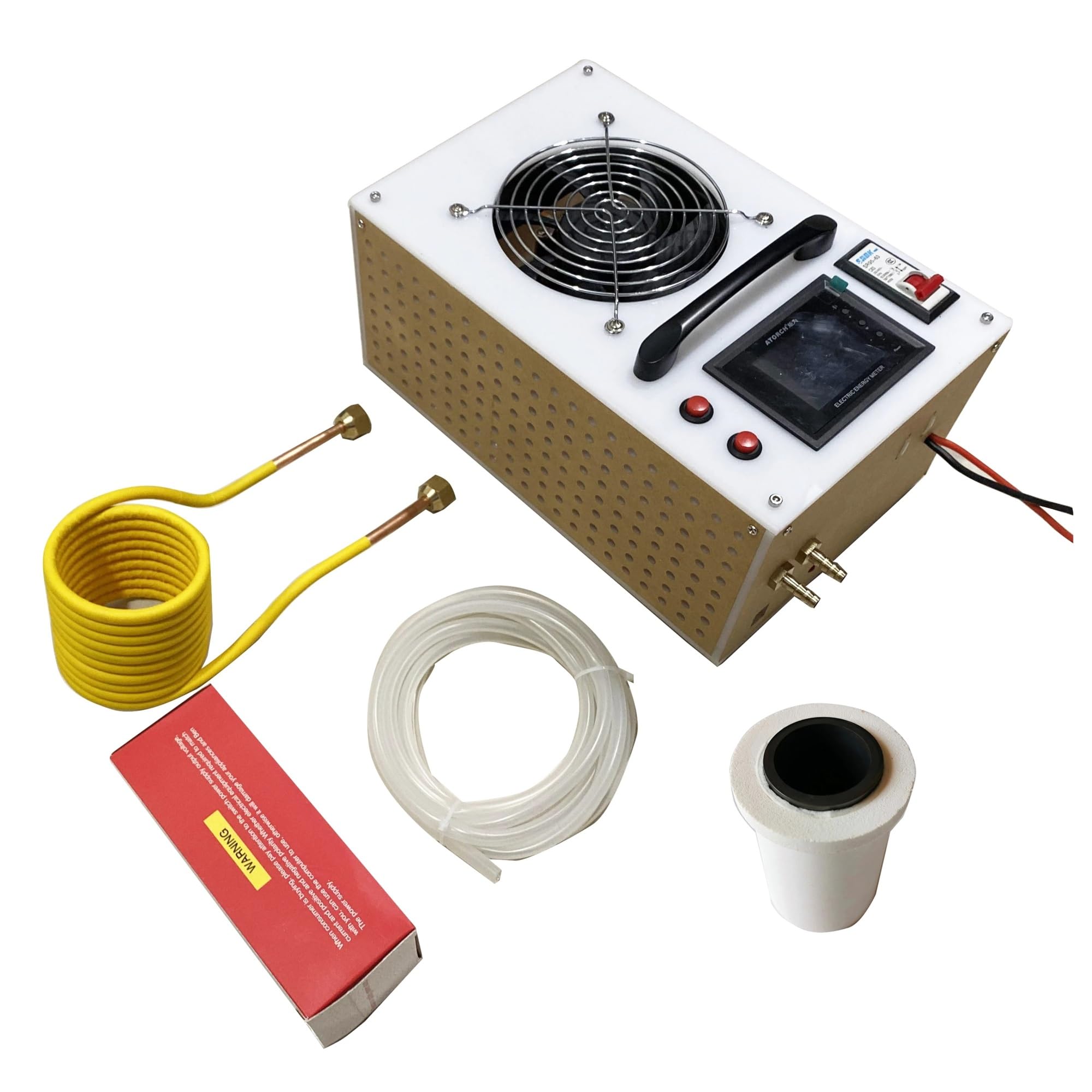 Induction Heater, 2500W Induction Heater High Frequency Induction Heating Machine Metal Smelting Furnace Welding Metal Quenching Equipment(Rosso)