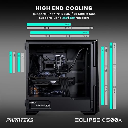 Miniatura 6 de Phanteks Eclipse G500A Performance - Carcasa de torre media, color negro
