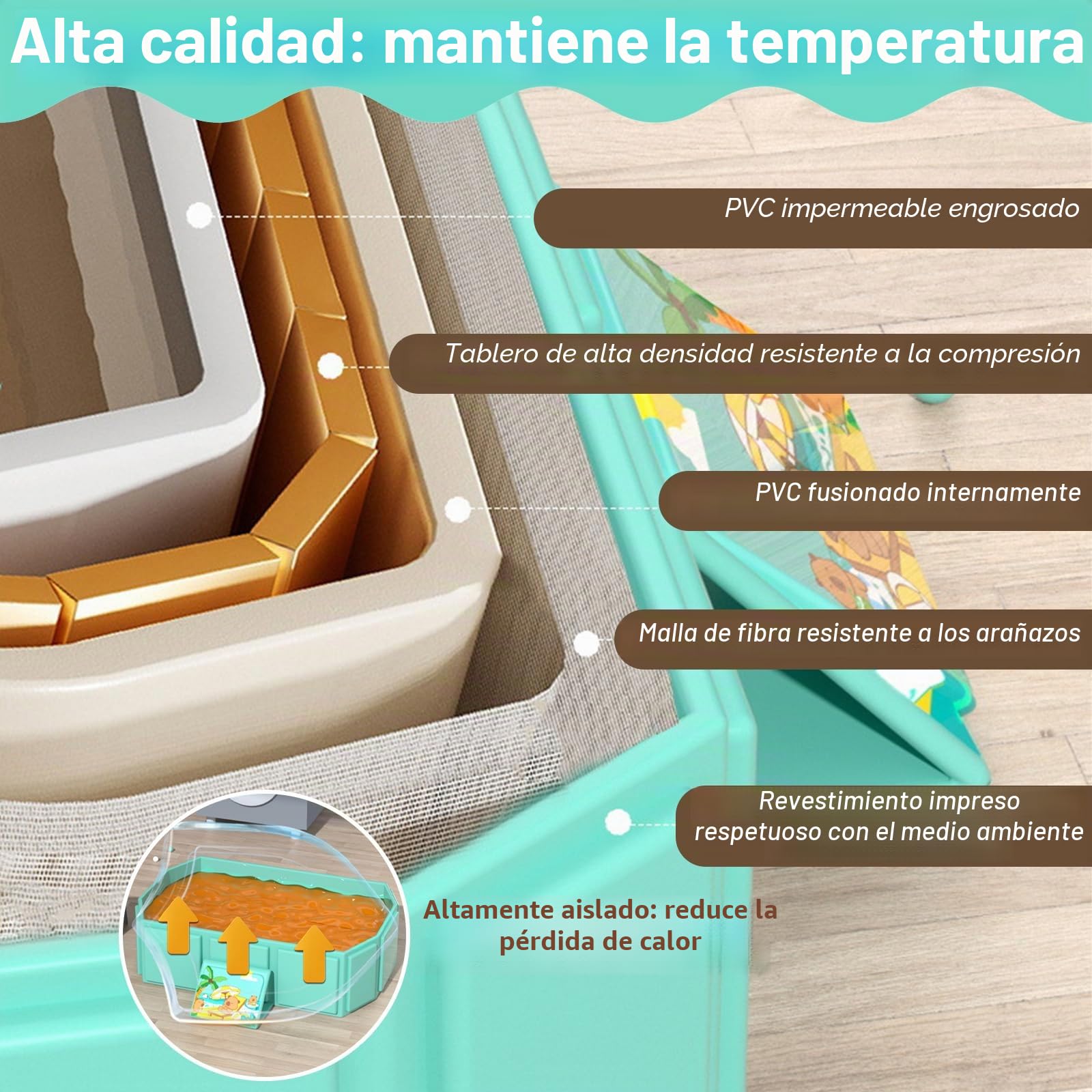Bañera Plegable Bebé, Bañeras Portatil Multifuncional para Bebes de 0 a 8 Años, Bañera Niño Integrada con Tapón de Drenaje para Ducha o Jardín, Ahorra Espacio, Expansión Rápida, Verde