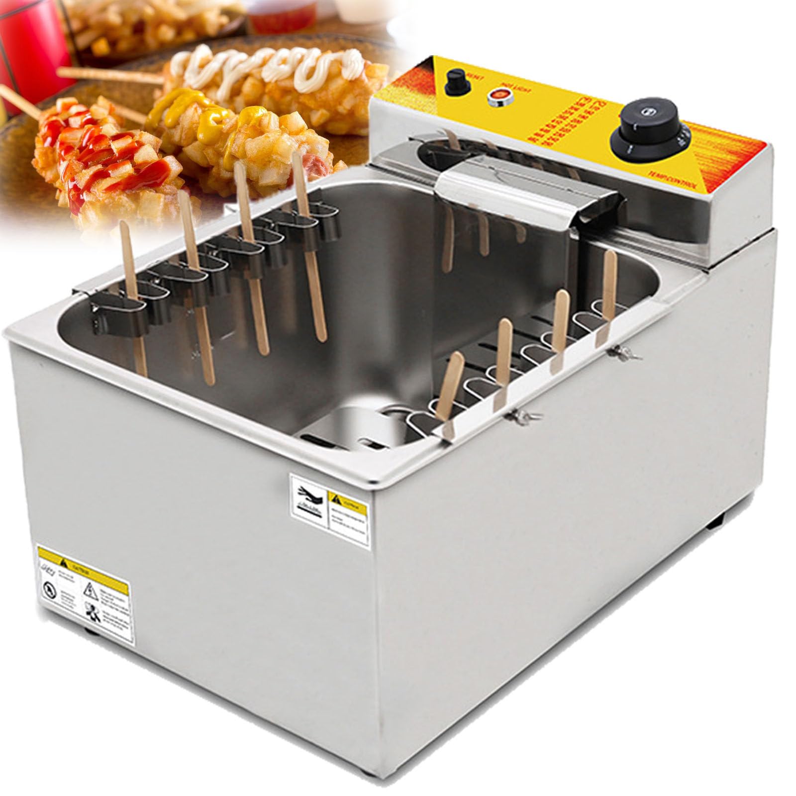 ylpddmm 12L Automatic Cheese Hot dog Sausage Grill Stove Sticks Fryer