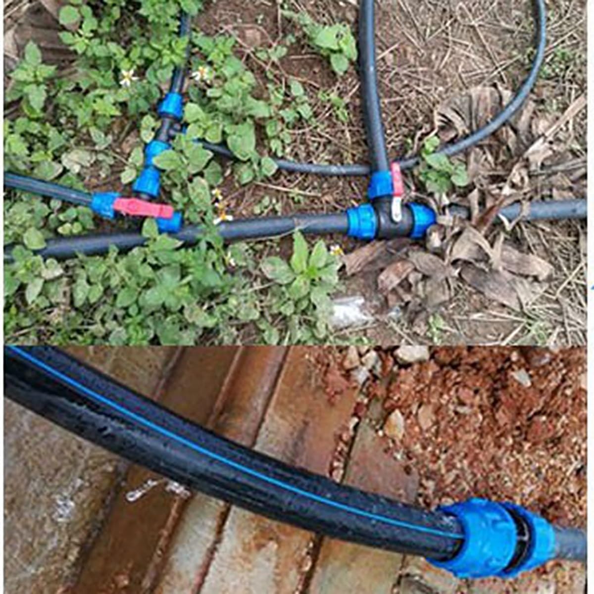 Válvula de bola de 3 vías, válvula de cierre para tubería de agua, núcleo de acero, conexión rápida, compresión de PVC, se adapta a 25 mm/32 mm/40 mm/50 mm, ideal para horticultura