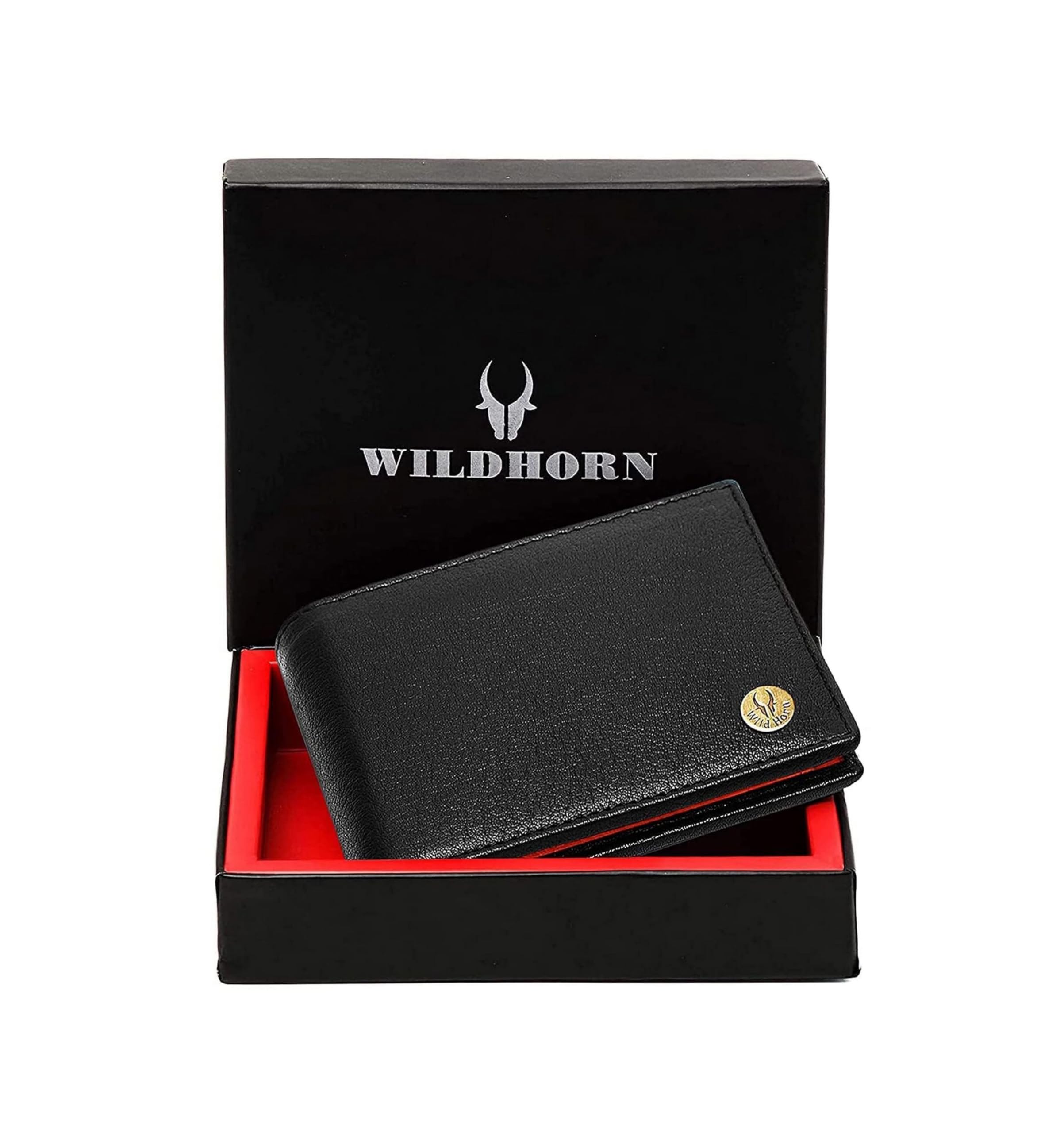 WildHorn Black & Tan Leather Wallet for Men I Ultra Strong Stitching I 6 Card Slots I 2 Currency & 2 Secret Compartments I 1 Coin Pocket