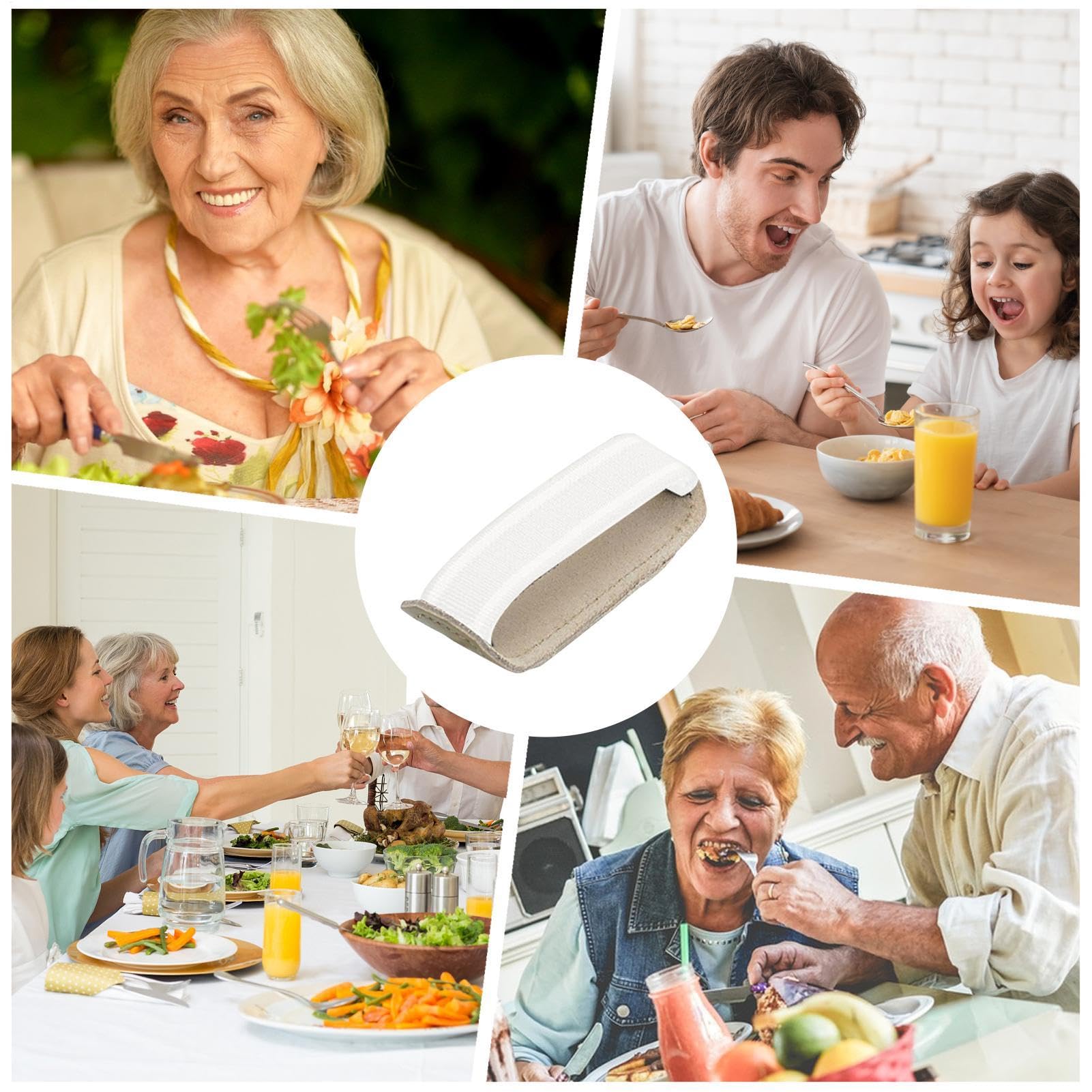 Correas para puños para cubiertos, puños para utensilios | Puño elástico para sujetar cubiertos,Manguito de ayuda para comer portátil, ayuda para escribir, cubiertos, agarre fácil para personas mayore