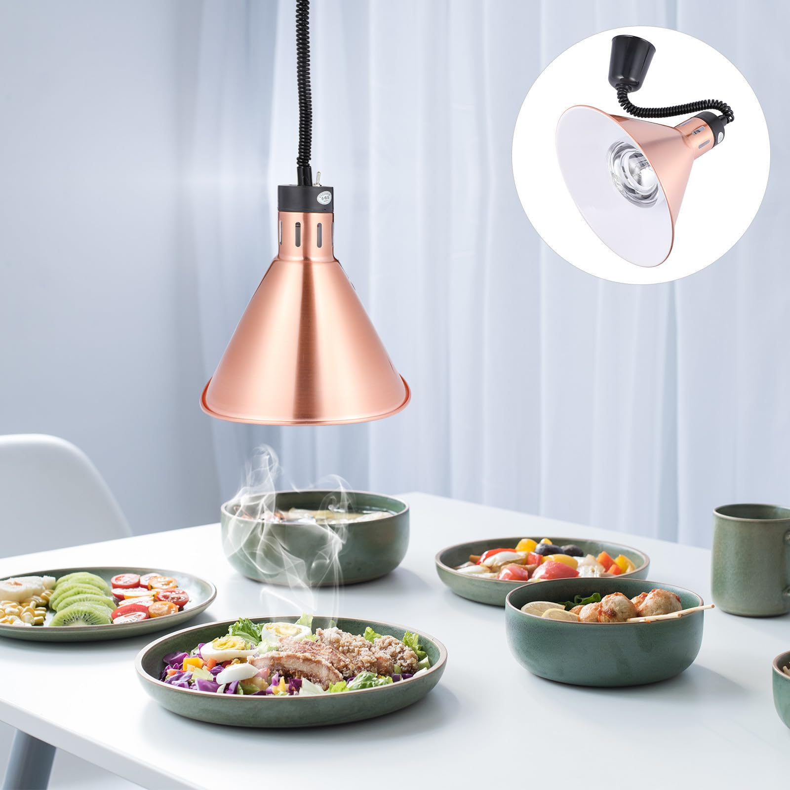 TOYANDONA 1pezzi Lampada Riscaldante Buffet Telescopica Luce Scaldavivande Hotel Regolabile Resistente Alte Temperature con Ampia Area Irradiazione per Mantenere Caldo Cibo