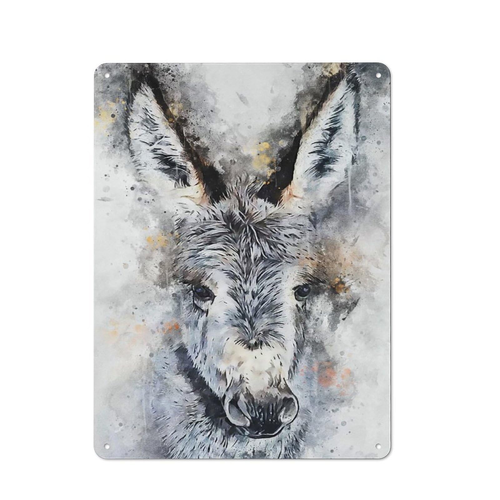 Donkey Art Metal Wall Plaque for Seasonal Kitchen, Dining Room Or Entrance, Christmas Gift for Friends And Family, 40x30cm