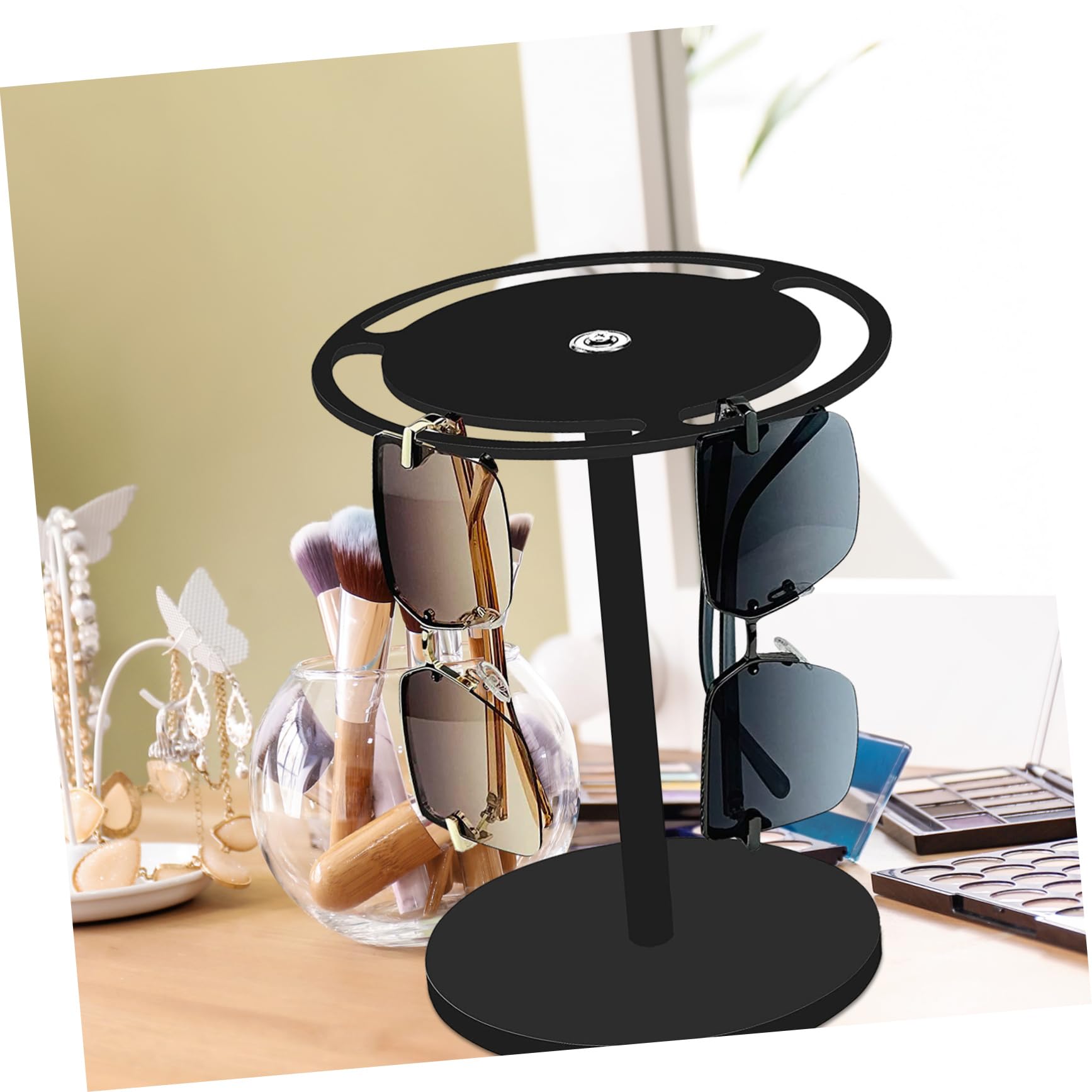 Eleganter Acryl Brillenständer mit 360° Drehung Brillenhalter und Sonnenbrillenhalter Organizer für Sommerurlaub Kompakt und Einfach zu Tragen