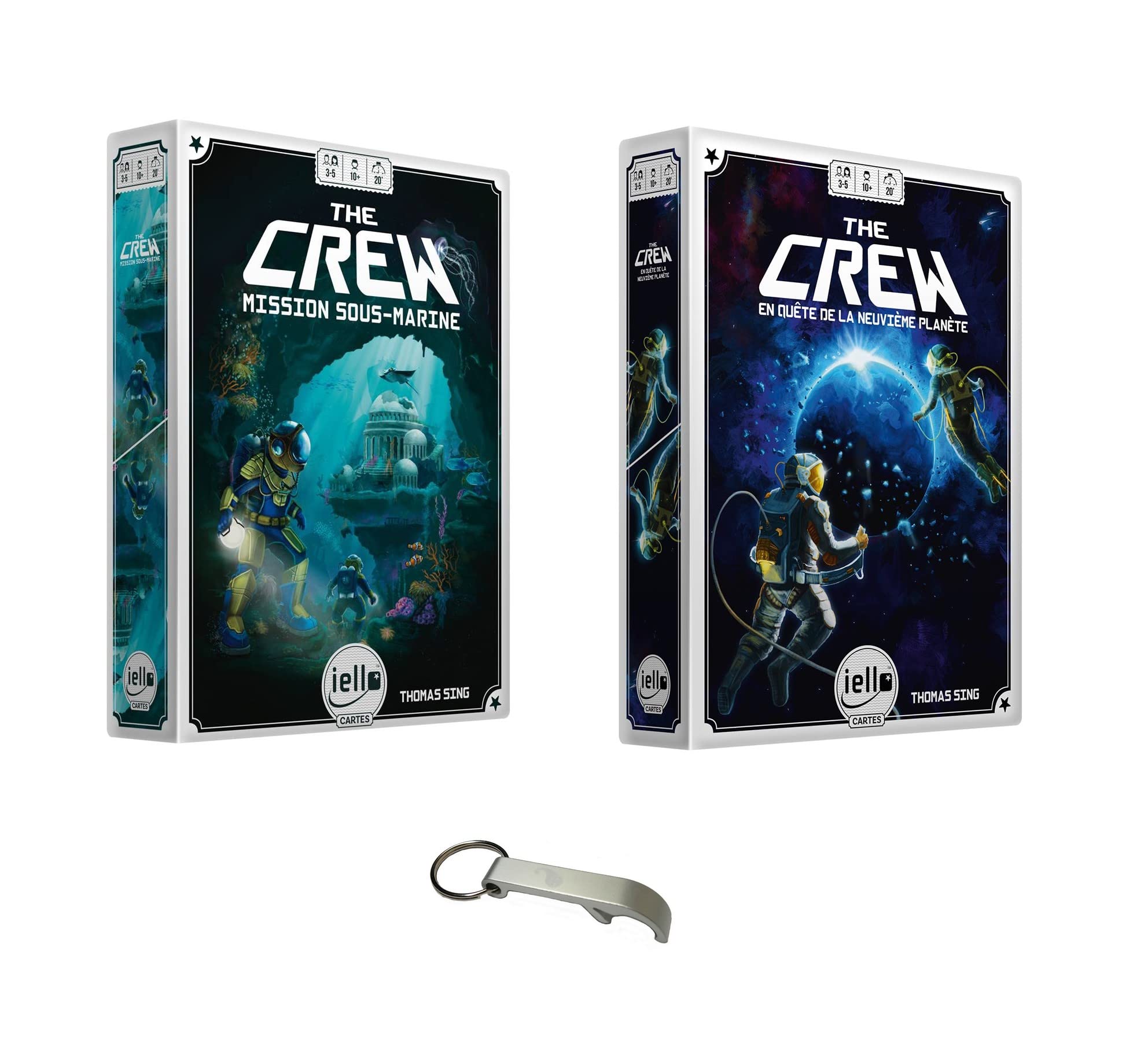 Lote The Crew + Misión Submarina + 1 Abrebotellas Blumie - Juego de Mesa Cooperativo - 3 a 5 Jugadores - A Partir de 10 Años