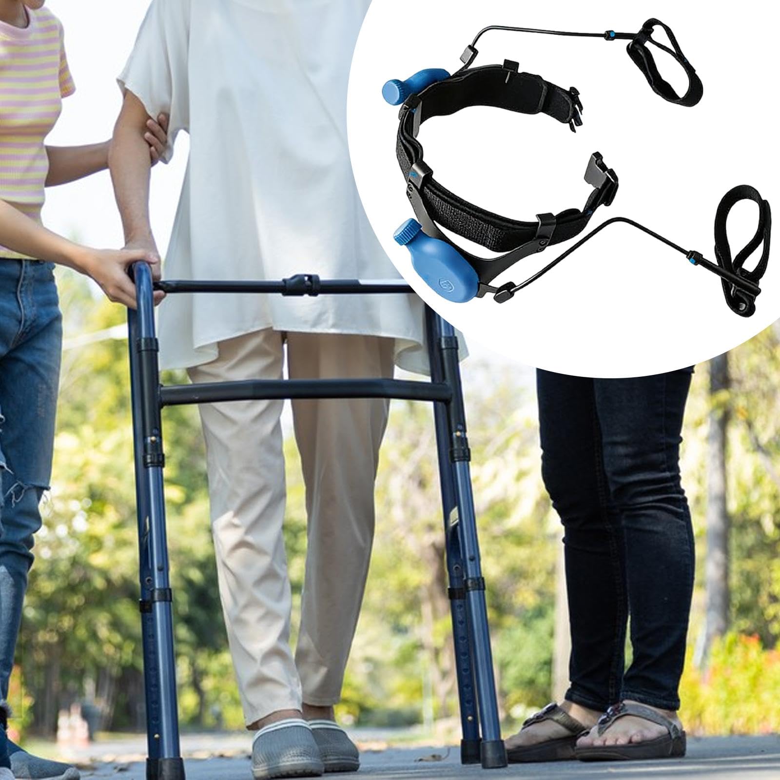 Dispositivo para Trepar Y Caminar, Ayuda para La Movilidad de Adultos, Exoesqueleto para Piernas, Equipo Elevador, Ajustable, Ligero, de Aleación de a, Azul, M