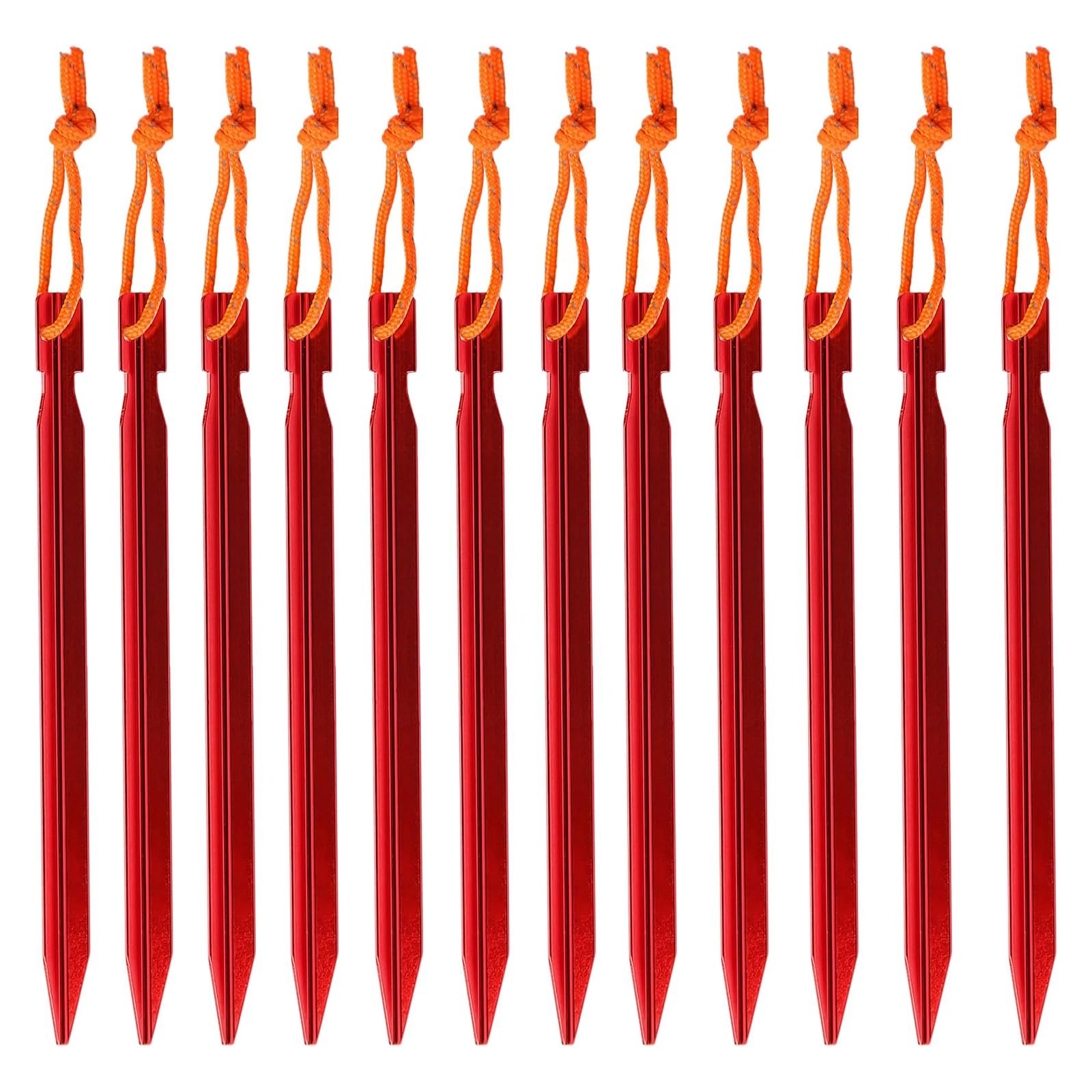 12 Pack Lightweight Aluminum Tent Pegs, Ultralight Y Shaped Tent Stakes Pegs for Backpacking, Beach, Hiking and Outdoor Camping
