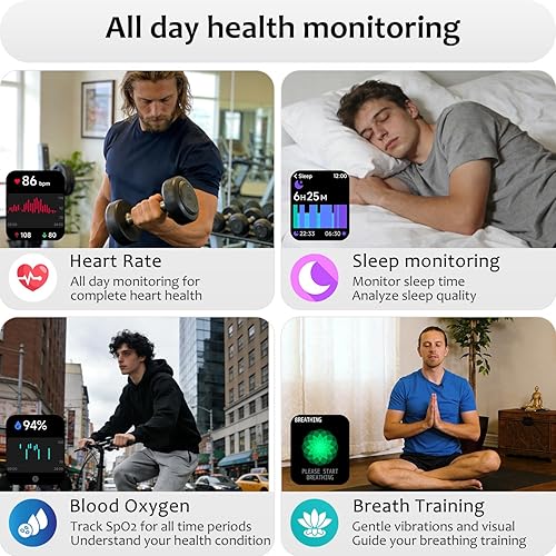 Miniatura 4 de Reloj inteligente para Android/Samsung/iPhone, rastreador de actividad física con IP68 impermeable para hombres, mujeres y niños, reloj inteligente