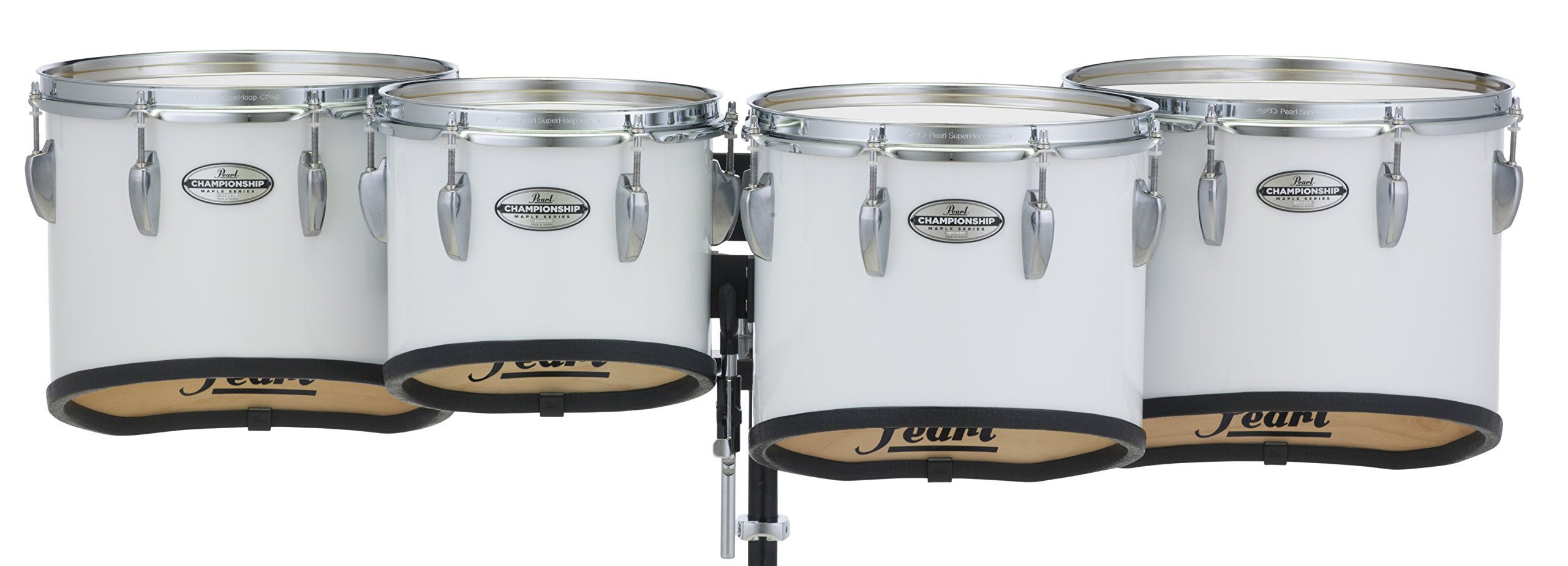 Pearl Championship Maple Marching Tenor Drums Quad Sonic Cut 10 in. Pure White