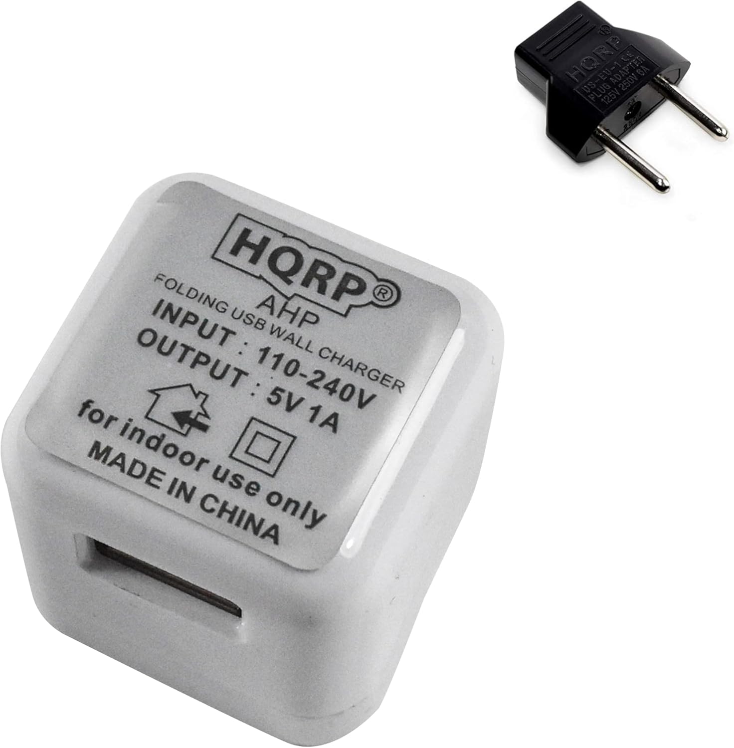 HQRP USB Power Adapter With Euro Plug - Compatible With Syma Drones & Tablets (5V/1A Output)