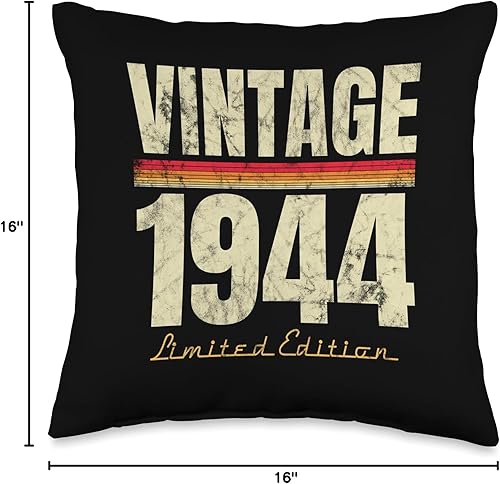 Miniatura 4 de Retro Est 1944 Limited Edition Born in 1944 Gifts 80th Birthday Vintage 80 Year Old Est 1944 LimitedEdition - Almohada de 16 x 16 pulgadas,