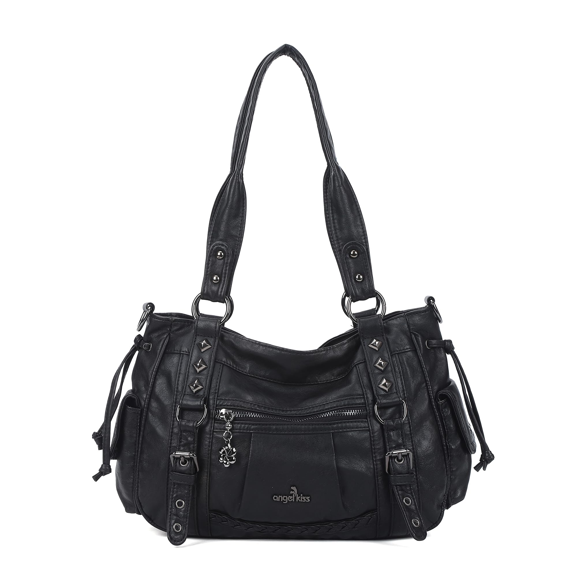 Angel Kiss - Borsa a tracolla da donna multi tasca retrò , hobo, a sacchetto, tote