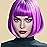 YOUNIGA Purple Bob Wig With Bangs 12 Inch Short Synthetic Fiber Bob Wigs for Women Short Bob Wigs and Halloween Cosplay Wig for Daily Life Colorful Wigs With One Cap (Purple)