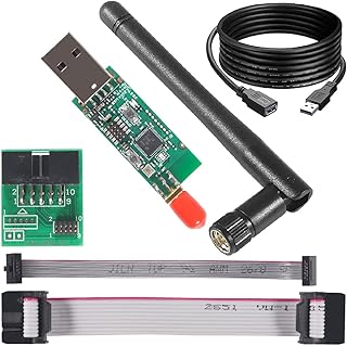 Youmile CC2531 Sniffer USB Dongle Protocol Analyzer Bluetooth 4.0 Wireless Zigbee Analyzer Module + Programmer Connector Board with Downloader Cable External Antenna USB extension cable
