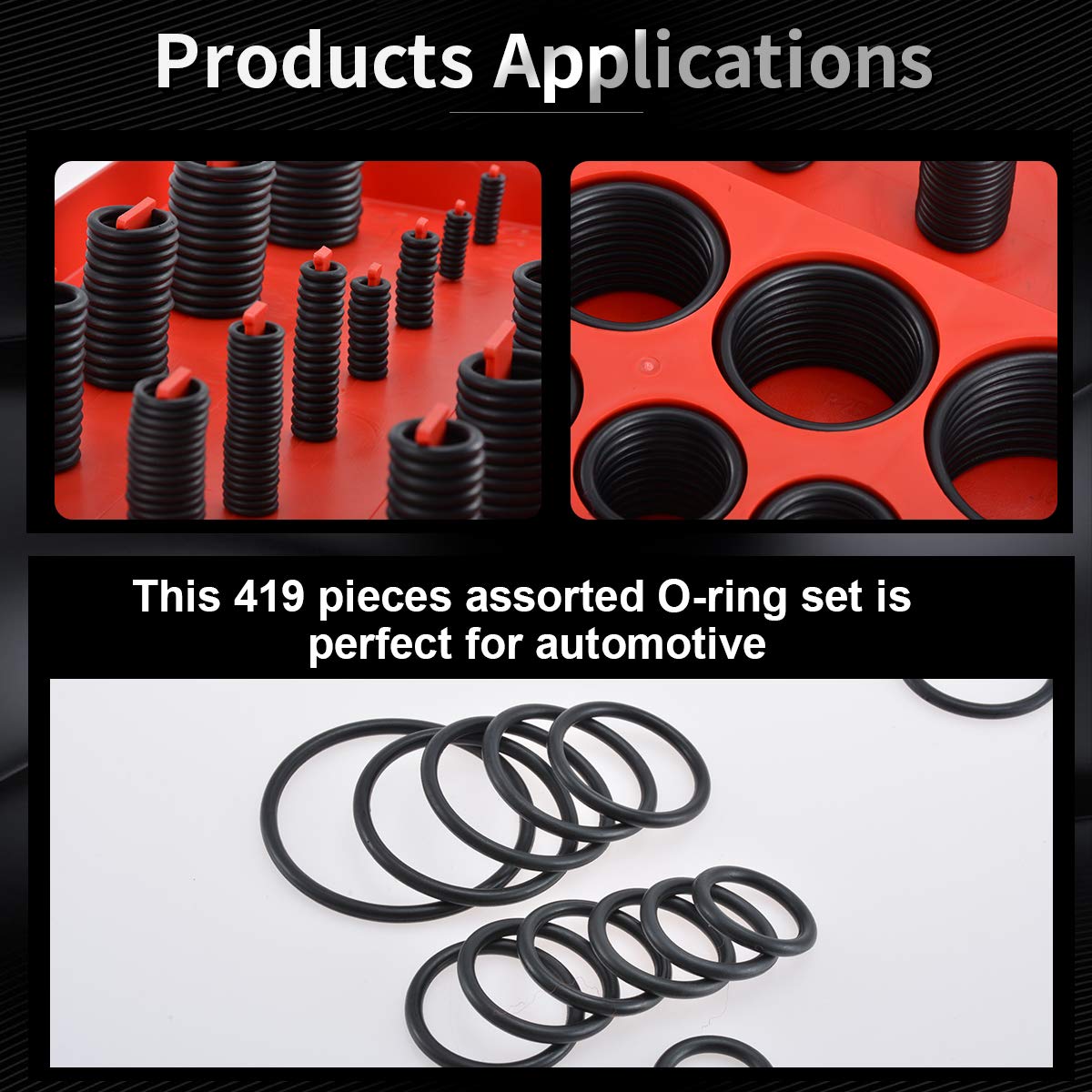 KATUR Universele O-Ring Assortiment, 419 Stks Metrisch Set, 32 Maten 3-50mm Diameter Zwart Rubber O-Ringen voor Loodgieter, Automotive, Algemene Reparatie KATUR Universele O-Ring Assortiment, 419 Stks Metrisch Set, 32 Maten 3-50mm Diameter Zwart Rubber O-Ringen voor Loodgieter, Automotive, Algemene Reparatie