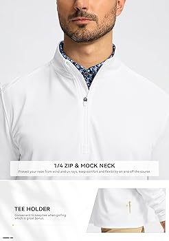 Amazon.com: Obla Golf Quarter Zip Pullover for Men Mock Neck