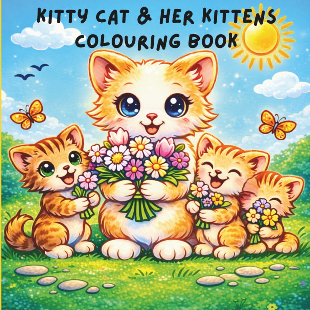 Kitty Cat & Her Kittens Colouring Book: Whimsical Adventures of Kitty Cat and Her Kittens