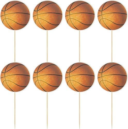 Miniatura 3 de 24 piezas de decoración de baloncesto para cupcakes con temática de estrellas, para baby shower, baloncesto, jugadores deportivos, suministros de