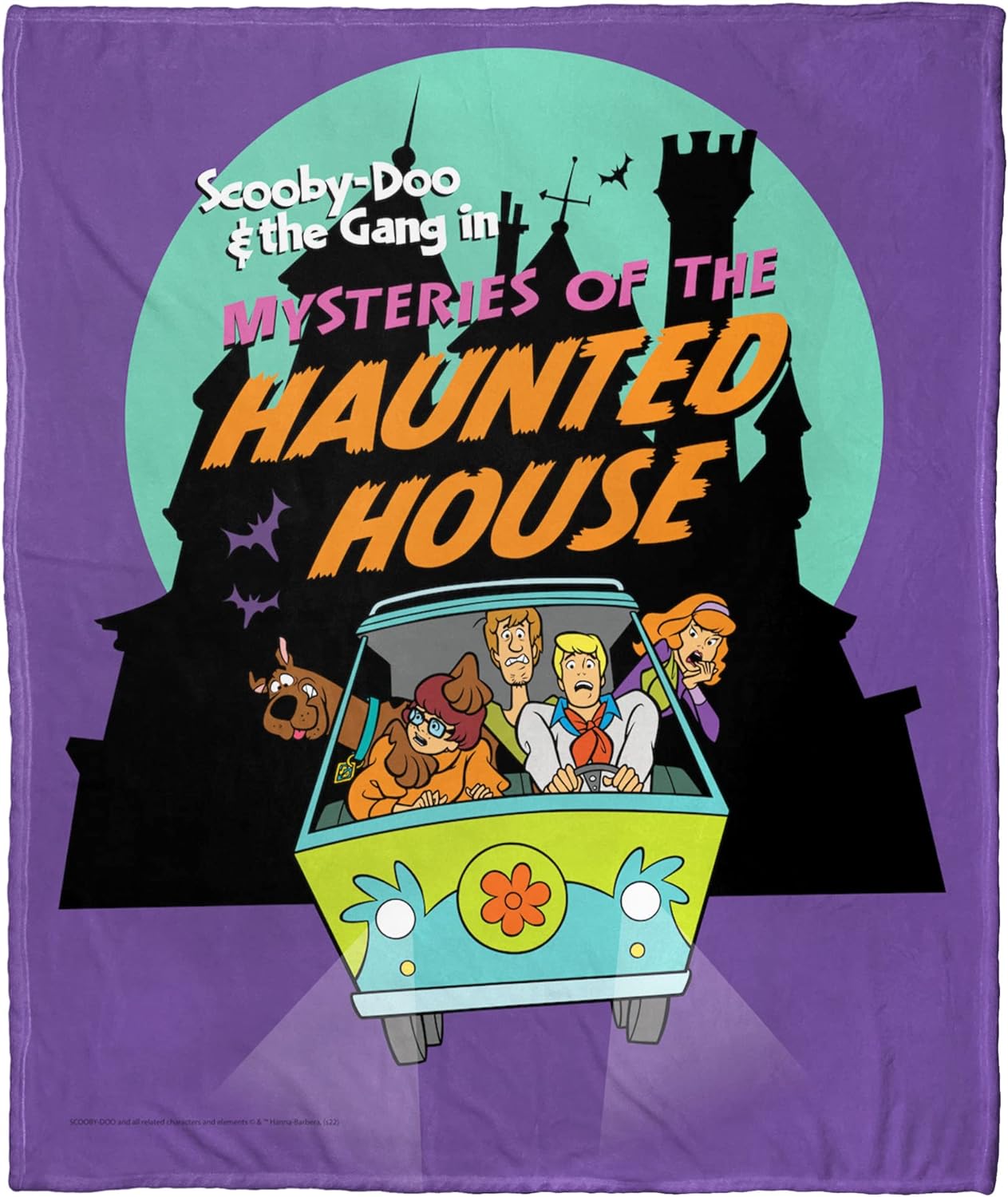 Northwest Scooby Doo Silk Touch Throw Blanket, 50" x 60", Mysteries of The Haunted House