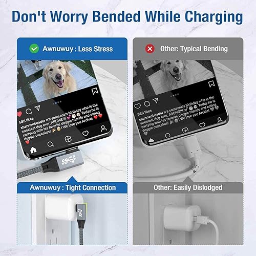 Miniatura 2 de Cable USB C 3.2 Gen2x2 de 3.3 pies, 100 W, 20 Gbps, 90 grados, ángulo recto, USB C a USB C 3.2 cable con marcador electrónico, cable de salida de