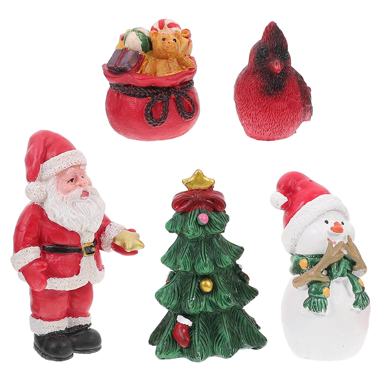 Toyvian 3 Set Babbo Natale in Resina, Ornamento Natalizio Miniatura per