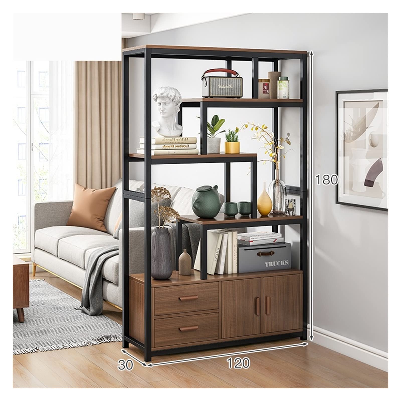 インダストリアルデザイン】エヴァンス4段収納ラック