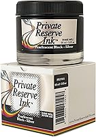 Vista 2 de Private Reserve Ink Pearlescent Black-Silver - Botella de tinta para pluma estilográfica prémium de 2.0 fl oz Negro holográfico con infusión