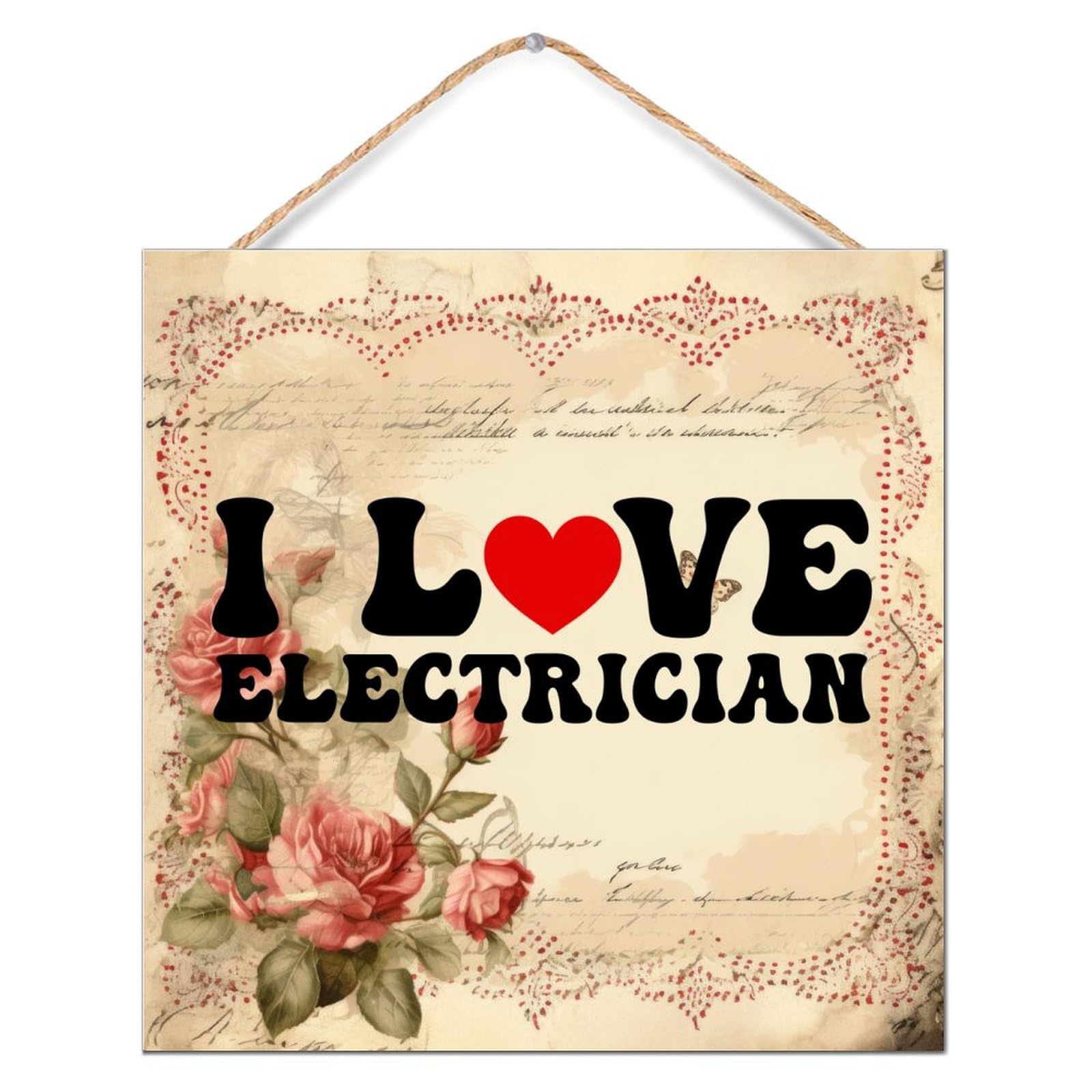 Décoration murale électricien en bois pour porche et intérieur 30cm