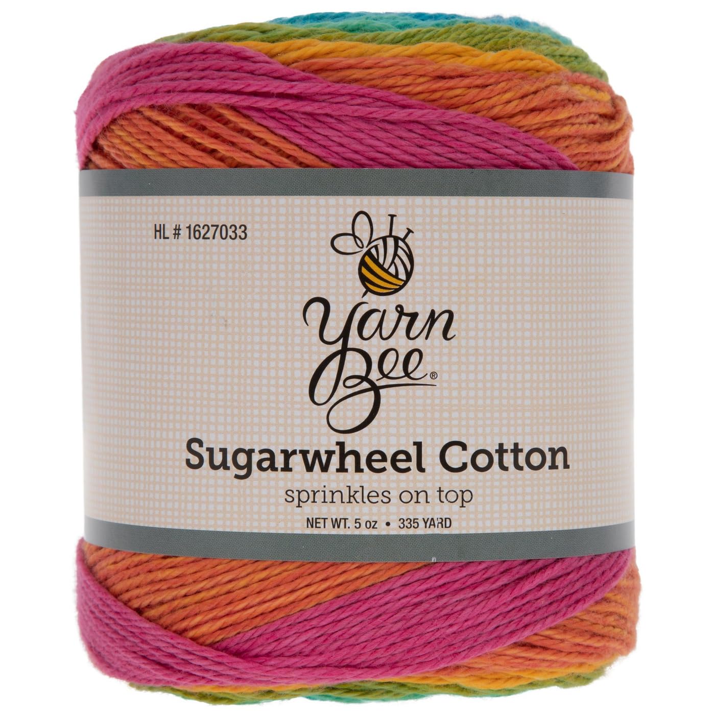 Yarn Bee 3 - Light Yarn for Crocheting & Knitting – Soft Yarn Skein – 335 Yards of Cotton Yarn for Crocheting Blankets, Hats, & More – Craft Supplies for Handcrafting, Sprinkles On Top