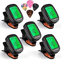 Vista 9 de Afinador de guitarra con clip, paquete de 2 unidades para todos los instrumentos, guitarra acústica/eléctrica, ukelele, bajo, violín, banjo