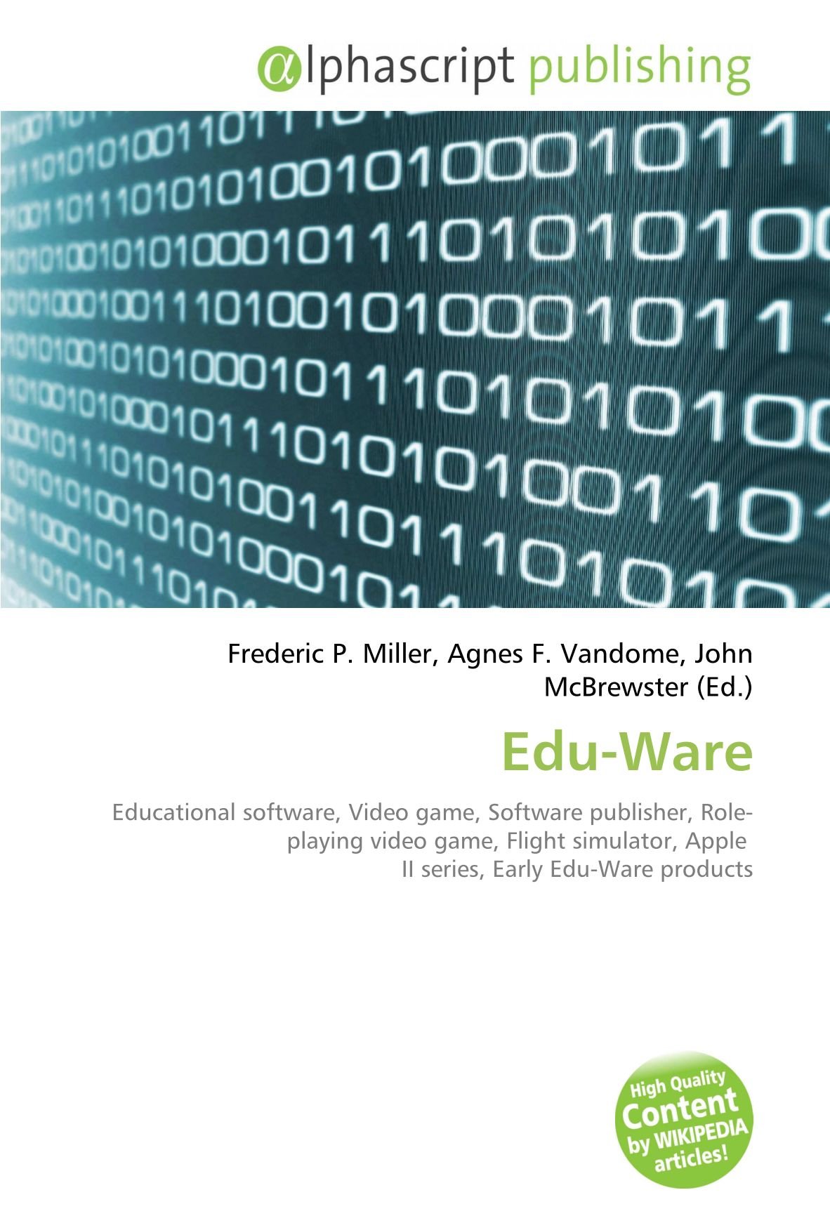 Edu-Ware: Educational software, Video game, Software publisher, Role-playing video game, Flight simulator, Apple II series, Early Edu-Ware products