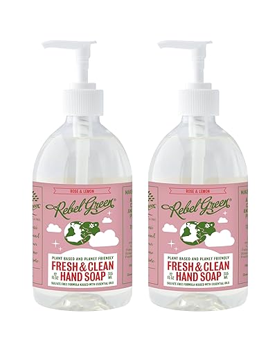 Miniatura 10 de Rebel Green Paquete variado de jabón líquido para manos, botellas naturales con bomba de jabón de manos, jabón de manos para baño y cocina, lavar a