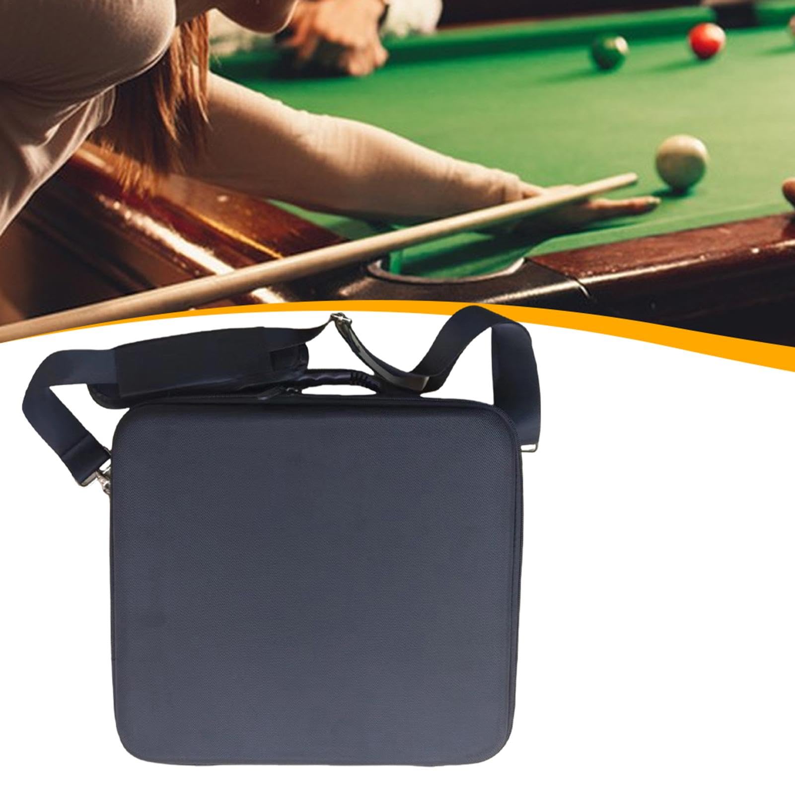 Poolball-Koffer – 35 x 35 x 8 cm, Poolball-Aufbewahrungsbox, Poolkugel-Tragetasche, Billardkugel-Aufbewahrungstasche, gepolsterte Pool-Tischball-Aufbewahrungsbox mit Tragegriff und