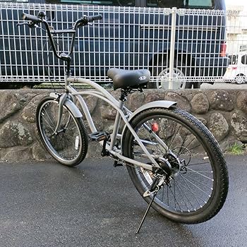 レインボー　マットグレー ビーチクルーザー 自転車　24インチ　Rainbow Amazon | 自転車 通販 KB 24KB-6D マットグレー 6段変速 24